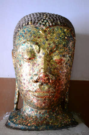 The head of Buddha Image at ayutthaya Province, Thailand の写真素材