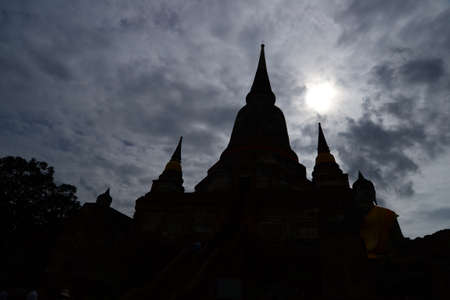 Ancient Pagoda at ayutthaya Province, Thailand.の写真素材