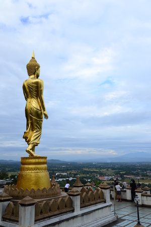 Thailand famous walking Buddha image,Nan Province,Thailand.のeditorial素材