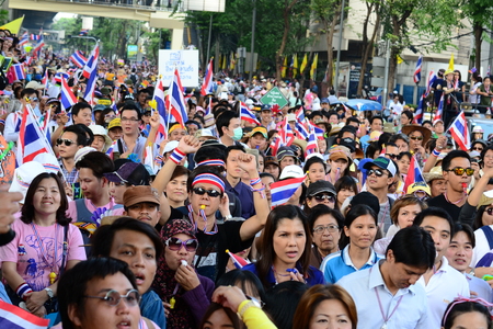 Many people protest to democracy,Thailand,9 th Dee,2013.のeditorial素材