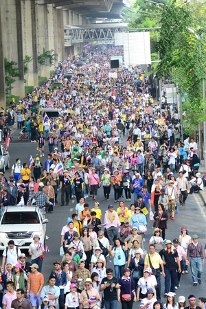 Many people protest to democracy,Thailand,9 th Dee,2013.のeditorial素材