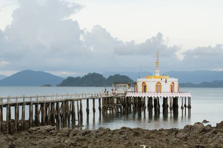 Thailand Floating Church under construction, Phayam Island, Ranong Province, Thailand.の写真素材