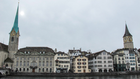 Beautiful scenery and architecture in Zurich, Switzerlan.の写真素材