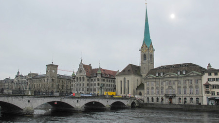 Beautiful scenery and architecture in Zurich, Switzerlan.の写真素材