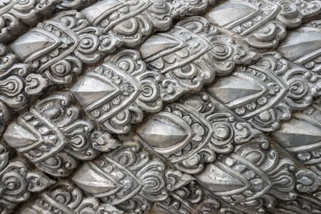 Beautiful Silver Dragon skin Lanna style in the Watの写真素材
