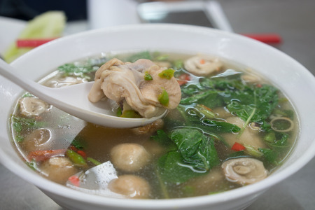 hot and spicy chicken wing soup , Thailand foodの写真素材