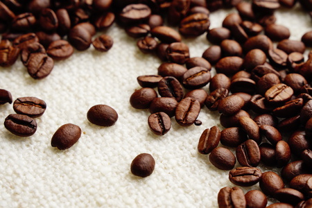 roasted coffee beans texture, can be used as a backgroundの写真素材