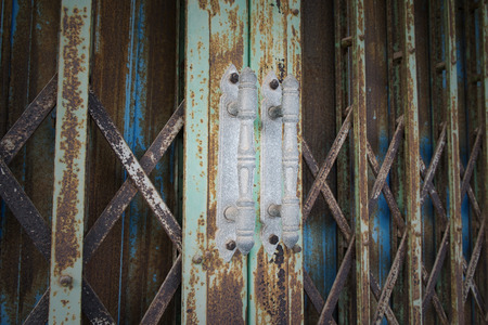 Foldable Rusted Steel Doorの写真素材