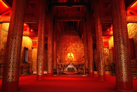 Buddha statue in Wat Pha-singha Temple Chiangmai,Thailand の写真素材