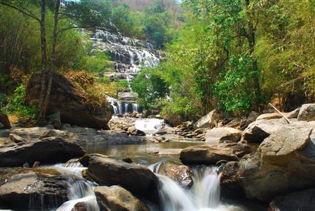 Mae Ya waterfall in Thailand の写真素材