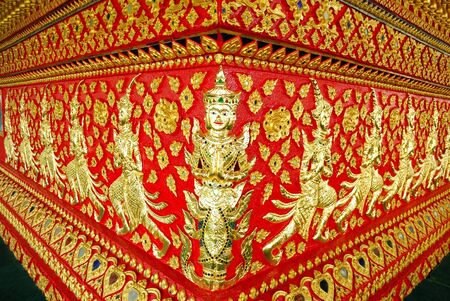 Traditional Thai style on Wat Suan doke temple in Thailandの写真素材