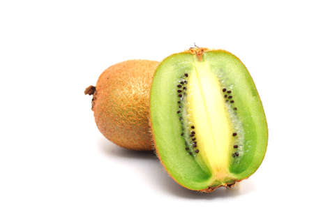 kiwi fruit on white backgroundの写真素材