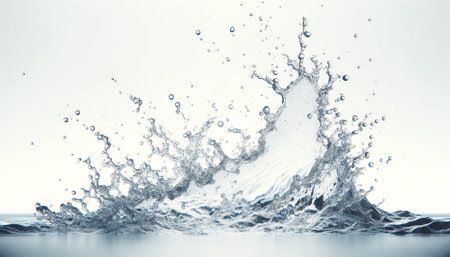 Water splashes isolated on white background with copy space for your text.の素材