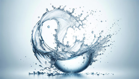 Water splashes isolated on white background with copy space for your text.の素材
