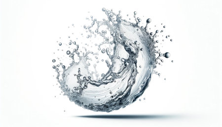 Water splashes isolated on white background with copy space for your text.の素材
