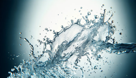 Water splashes isolated on white background with copy space for your text.の素材