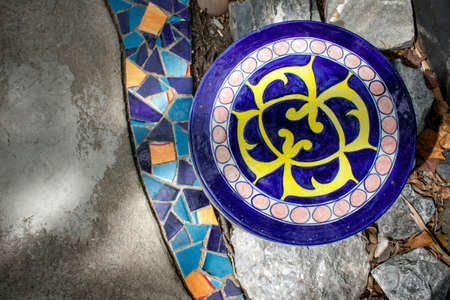 Ceramic artwork on the groundの素材