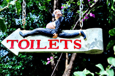 Toilet sign with white background