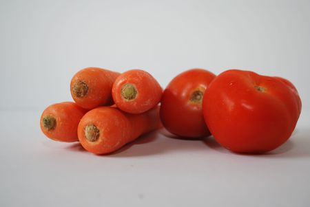 carrots & tomatoesの写真素材