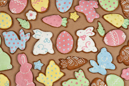 background of easter gingerbreadの写真素材