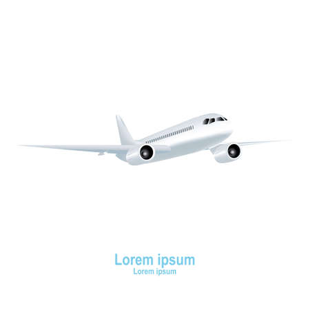 Jet airplane on a white background. Realistic vector illustration.のイラスト素材
