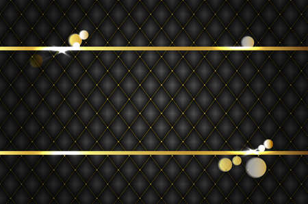 Vector golden frame. Shining rectangle banner. Isolated on black transparent background. Vector illustration, eps 10.のイラスト素材