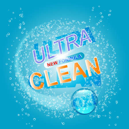 Ultra clean for white. Template for laundry detergent. Package design for Washing Powder Liquid Detergents. Stock vectorのイラスト素材