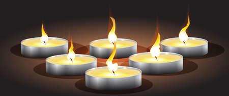 candles with lights and bokeh, vector sobreのイラスト素材