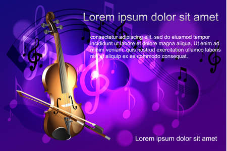 Violin and music notesのイラスト素材