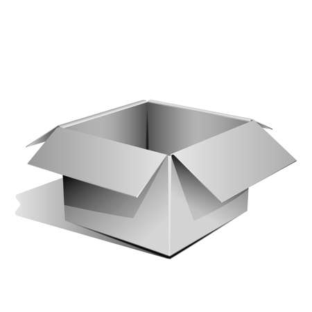 empty cardboard box opened isolated on transparent white backgroundのイラスト素材