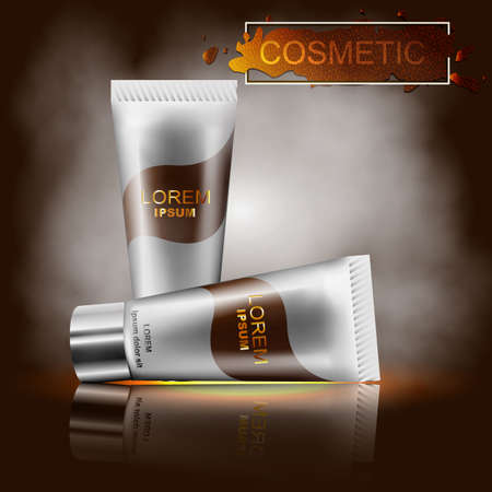 Moisturizing cosmetic ad template 3D illustration of a cosmetic layout.のイラスト素材