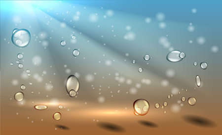 Editable vector illustration of sunlight filtering under waterのイラスト素材