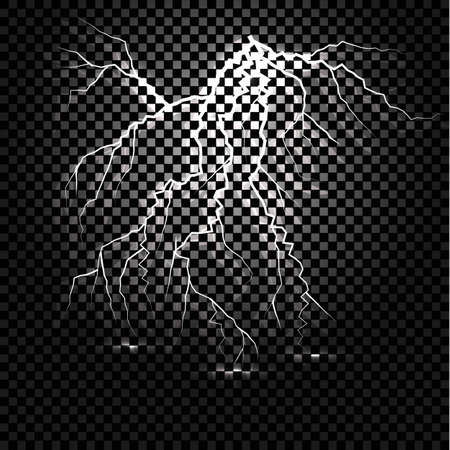 Lightning flash light thunder spark on transparent background.のイラスト素材