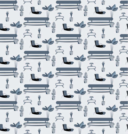 Vintage vector seamless pattern background with home.のイラスト素材