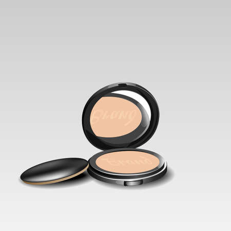 Cosmetics face powder isolated on white background.のイラスト素材