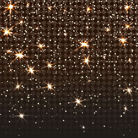 Abstract background with many falling gold stars confetti. vectorのイラスト素材