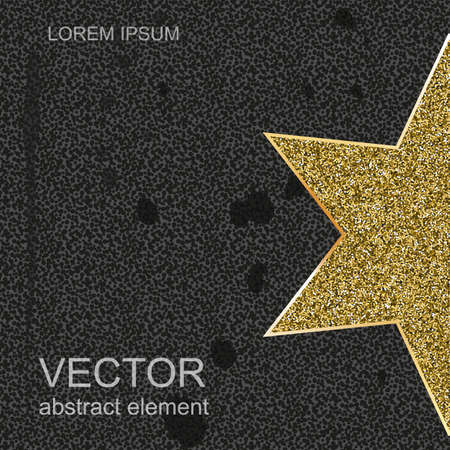 Golden Star isolated on a black background. Vector for your design.のイラスト素材
