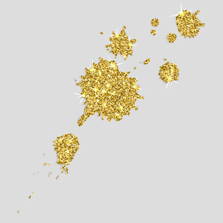 Blobs of gold paint on a white background.のイラスト素材