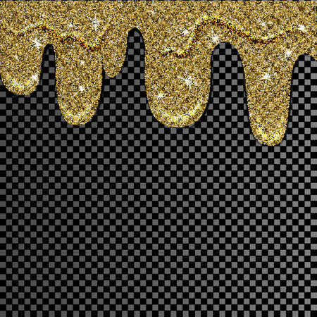 Paint drips for design use.Golden paint dripping.のイラスト素材