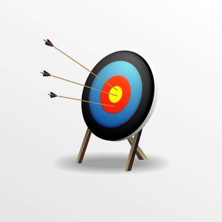 Target arrows isolated on white background. Vector illustration.の写真素材