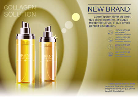 Advertising a cosmetic product contained different colors of bottles.のイラスト素材