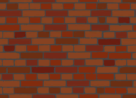 Red brick wall seamless vector illustration background - texture pattern.のイラスト素材