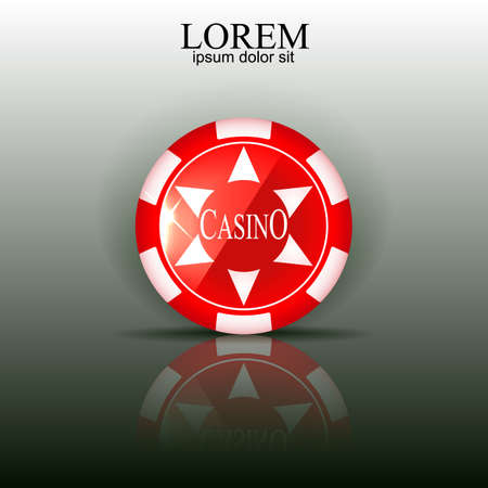 Red chips logo casino, with reflection. For your design.のイラスト素材