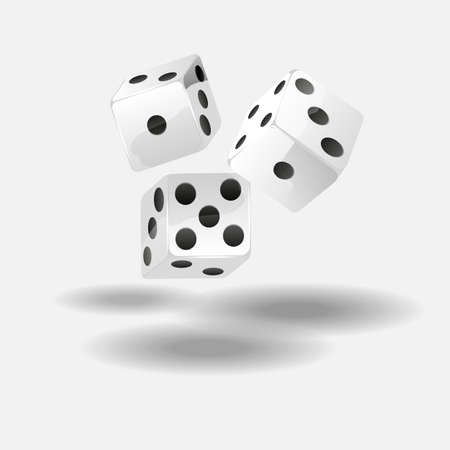 White dice isolated on white background. illustration.の写真素材
