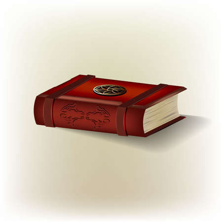 Old 3d colorful book or tutorial. Vector illustration.のイラスト素材
