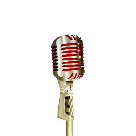 Retro microphone isolated on a white background.のイラスト素材
