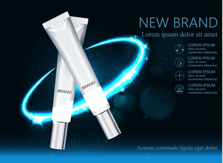 Moisture cream for face Concept Skin Care. Against the background of space. Vector illustration.の写真素材
