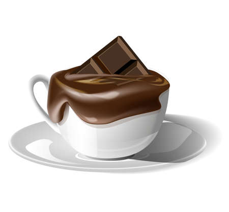 Chocolate bar melted in a cup.のイラスト素材