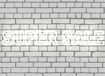 Super sale text from neon tubes.のイラスト素材