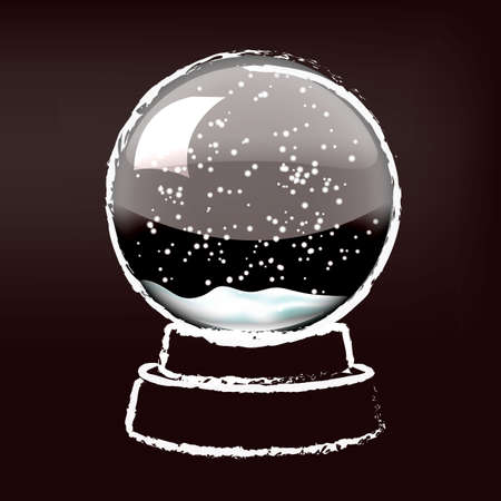 Vector empty christmas snow globe template on transparent backgroundのイラスト素材